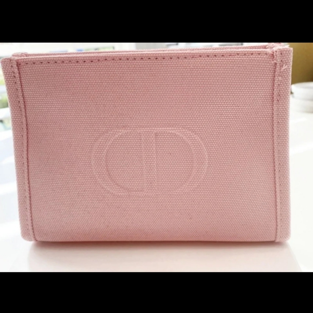 New Dior 2022 Pink CD Logo Makeup Bag Cosmetic Pouch